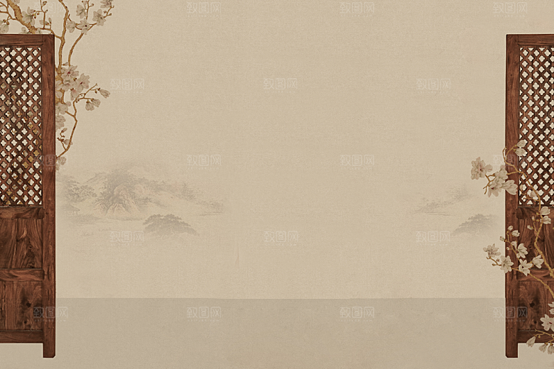 中国风古典工笔画背景设计