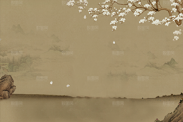 中国风古典工笔画背景设计素材