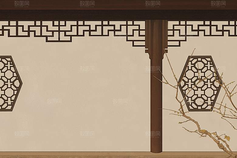 中国风古典工笔画背景设计素材