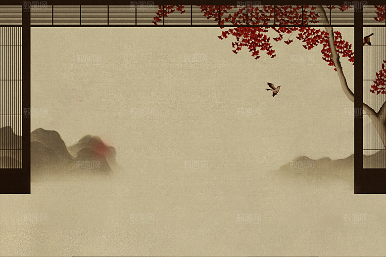 中国风古典工笔画背景设计