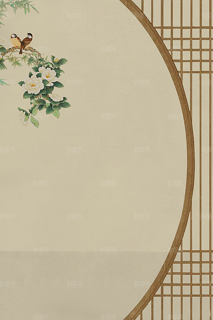 中国风古典工笔画背景设计
