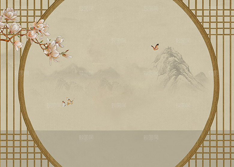 中国风古典工笔画背景设计素材