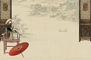 中国风古典工笔画背景设计素材