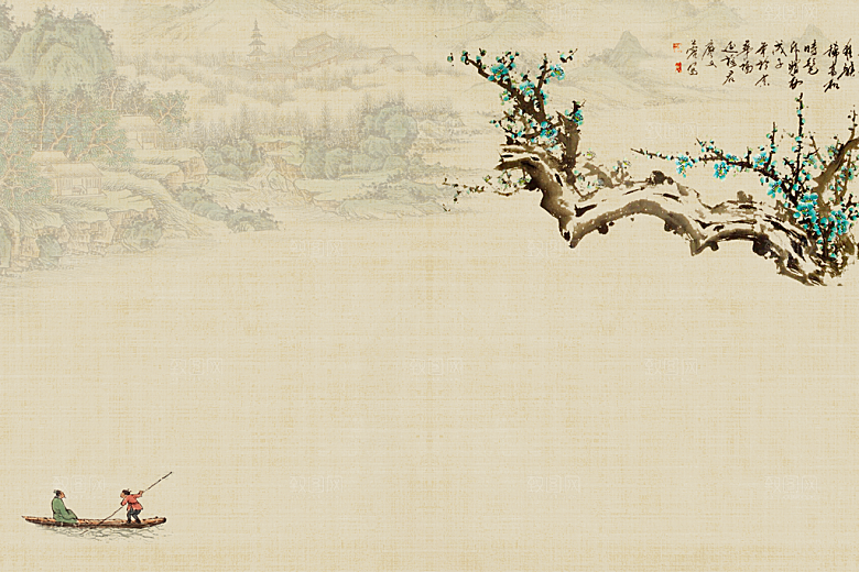 中国风古典工笔画背景设计