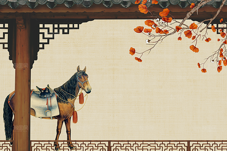中国风古典工笔画背景设计