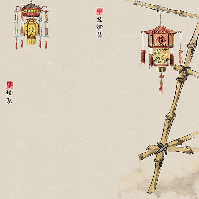中国风古典工笔画背景