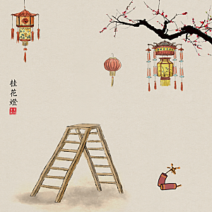 中国风古典工笔画背景