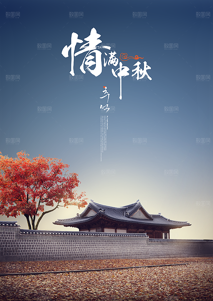 中国传统节日中秋节海报插画