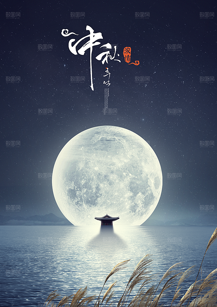 中国传统节日中秋节海报插画