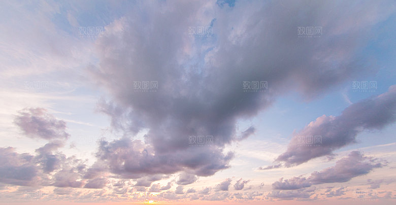 蓝色白云天空云朵摄影