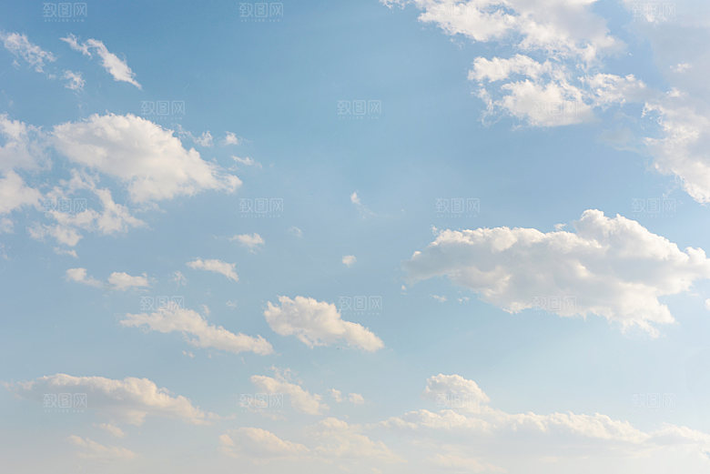 蓝色白云天空云朵摄影