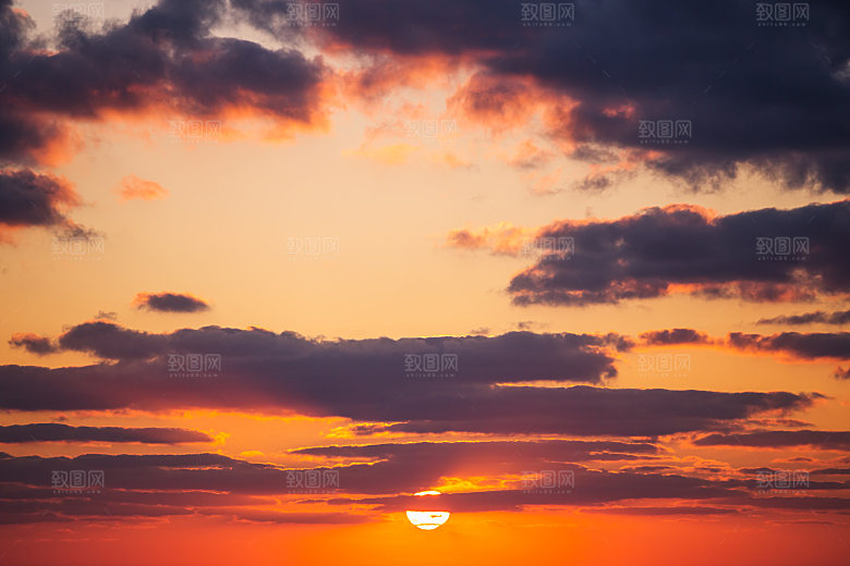 夜晚余晖夕阳落日摄影