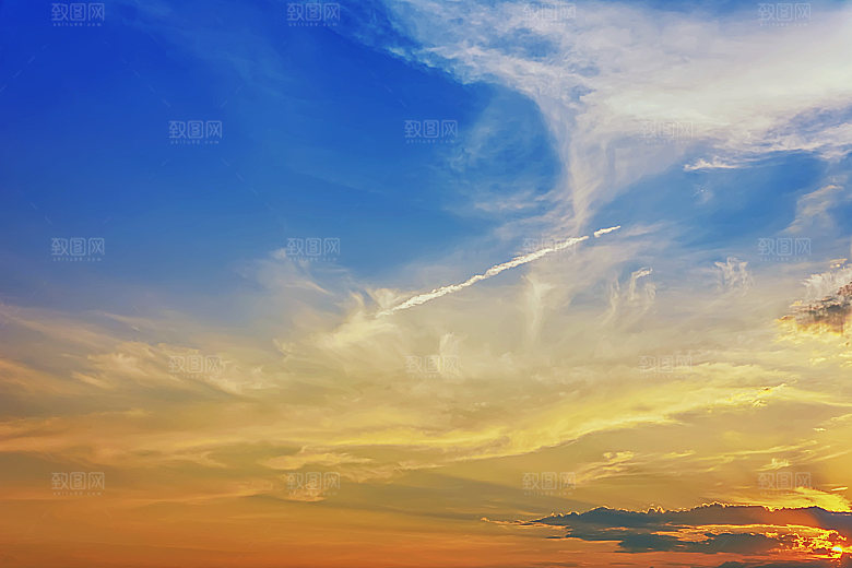 天空夜空火烧云云朵摄影