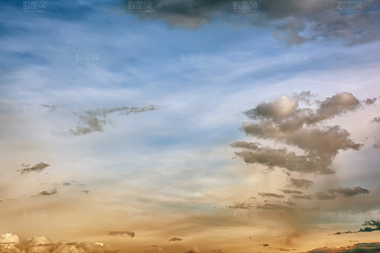 天空夜空火烧云云朵摄影
