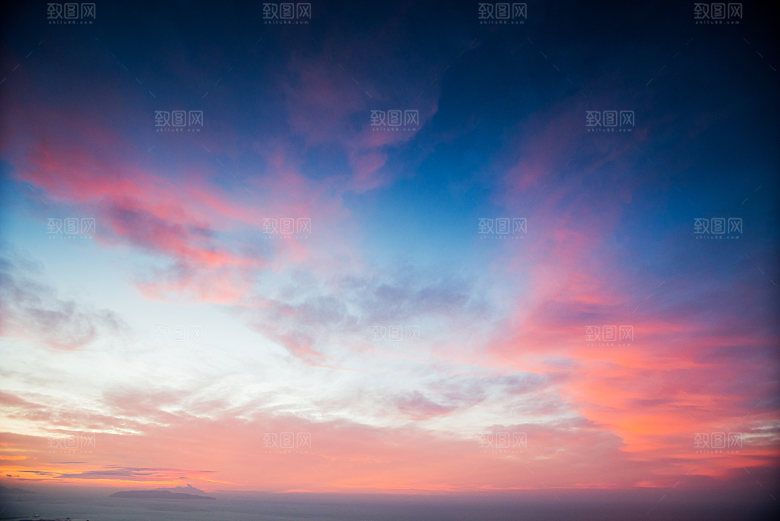 天空夜空火烧云云朵摄影