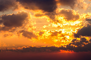 夕阳天空夜空火烧云摄影