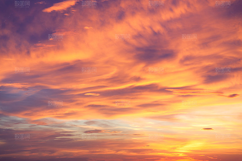 夕阳天空夜空火烧云摄影