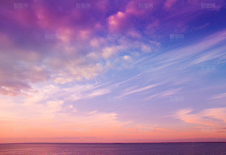 夕阳天空夜空火烧云摄影