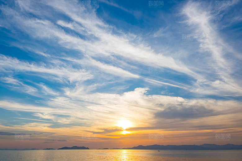夕阳天空夜空火烧云摄影