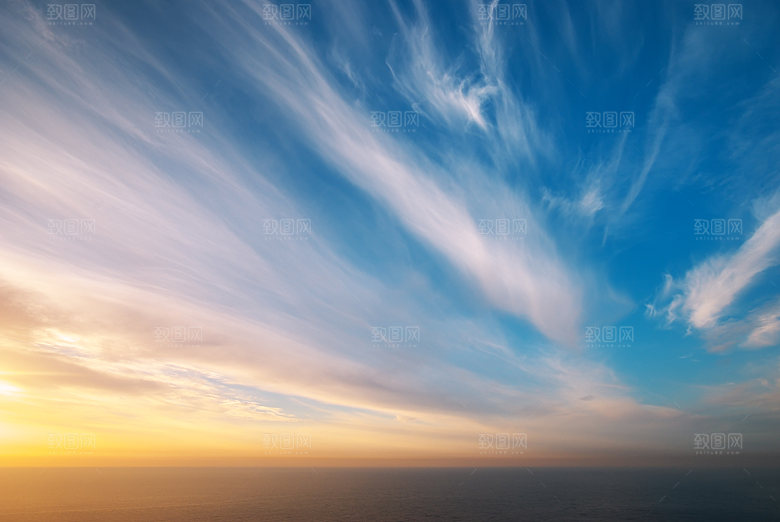 夕阳天空夜空火烧云摄影