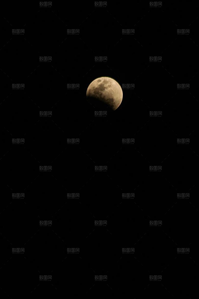 夜晚黑色月亮夜空素材