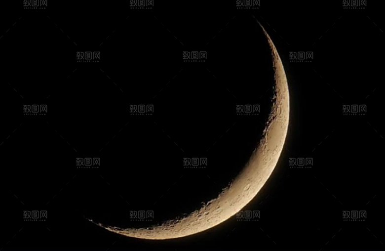 夜晚黑色月亮夜空素材