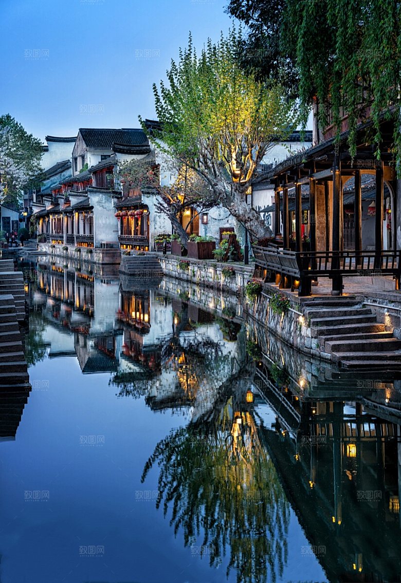 家乡江南小镇乡村村落水乡图片