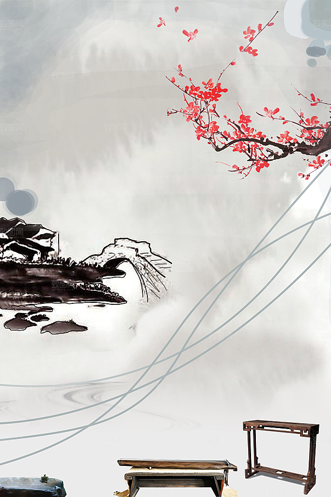 中国风古风古典背景海报背景