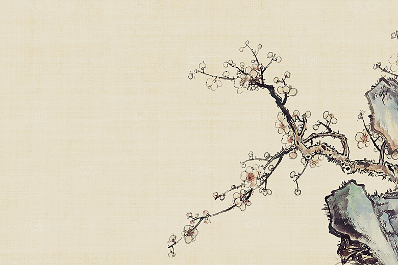 中式古风复古中国风工笔画背景素材