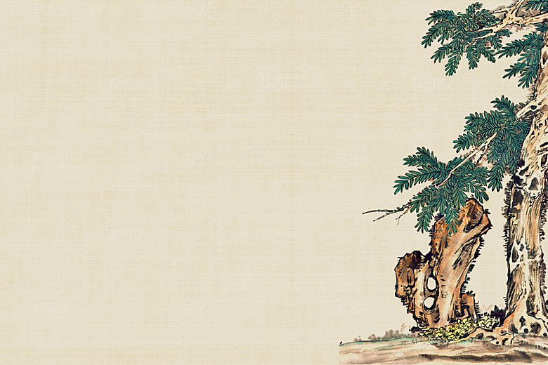 中式古风复古中国风工笔画背景素材