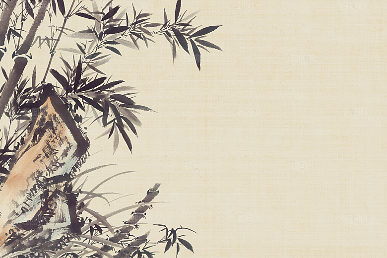 中式古风复古中国风工笔画背景素材