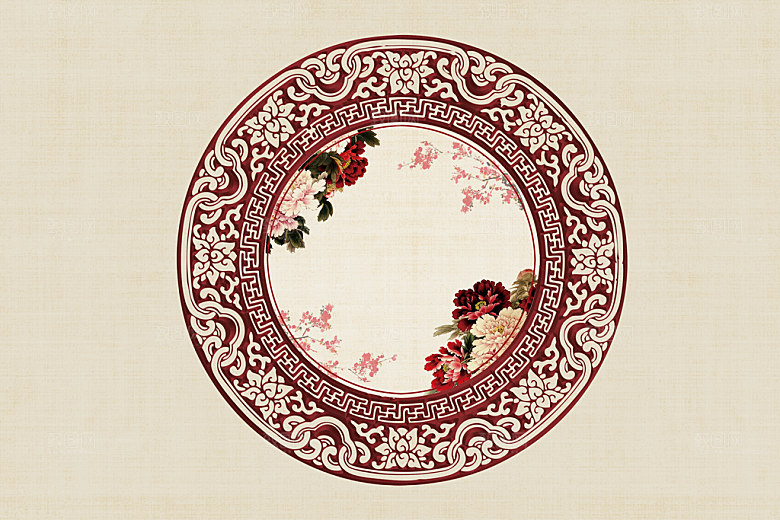 中式古风复古中国风工笔画背景