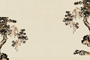 中式古风复古中国风工笔画背景