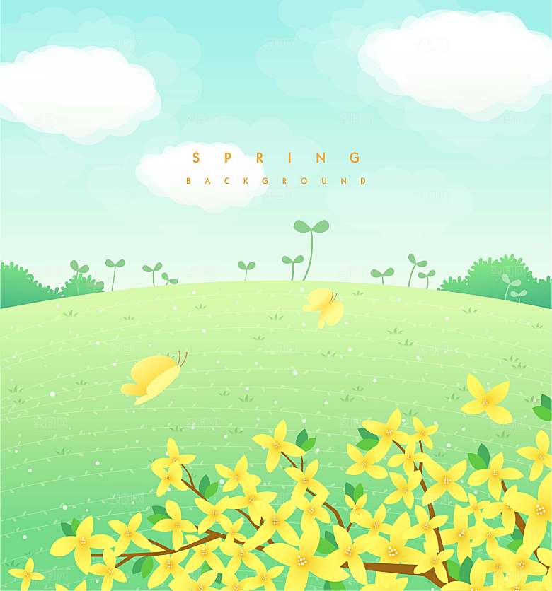 春天风景唯美植物踏青海报
