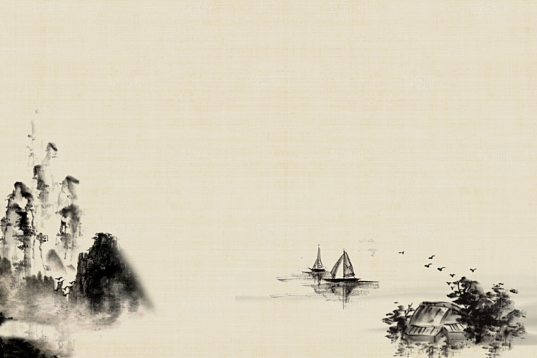 中式古风复古中国风工笔画背景