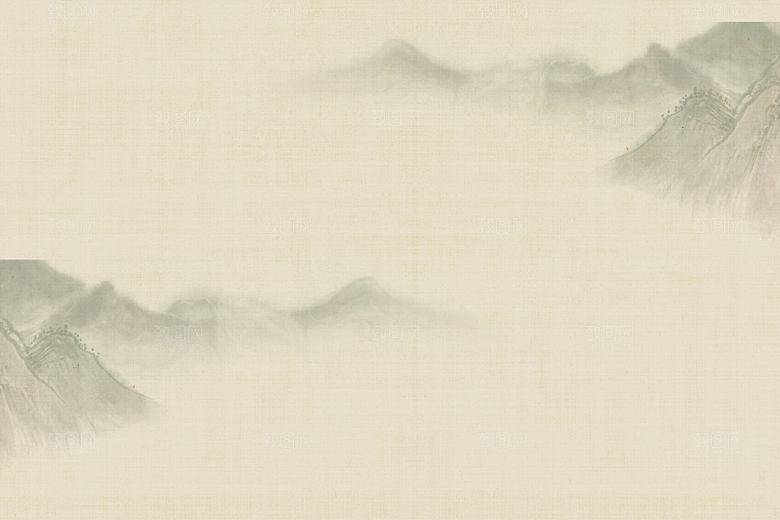 中式古风复古中国风工笔画背景展板