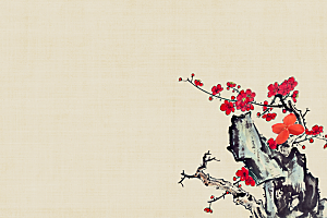 中式古风复古中国风工笔画背景展板
