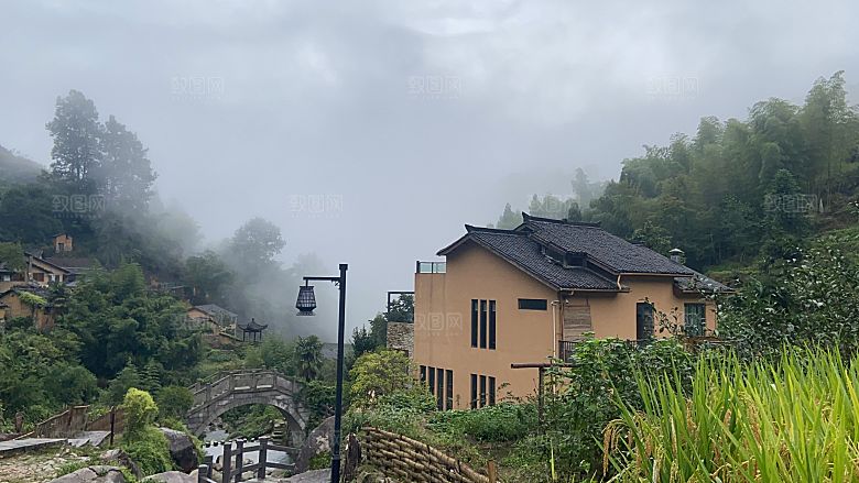 家乡流水小院草堂图片