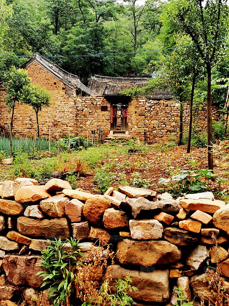 家乡流水小院草堂图片