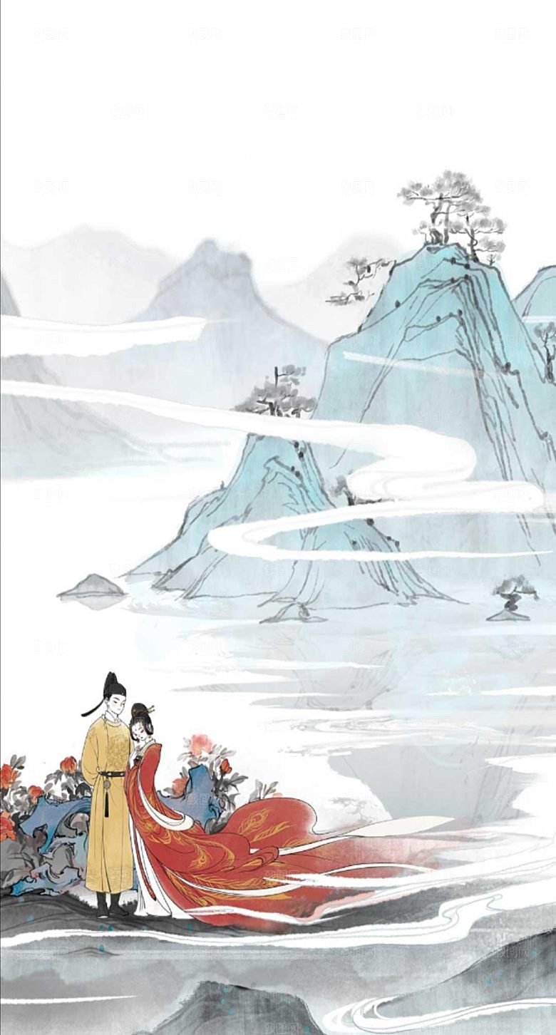 水墨画古风背景素材