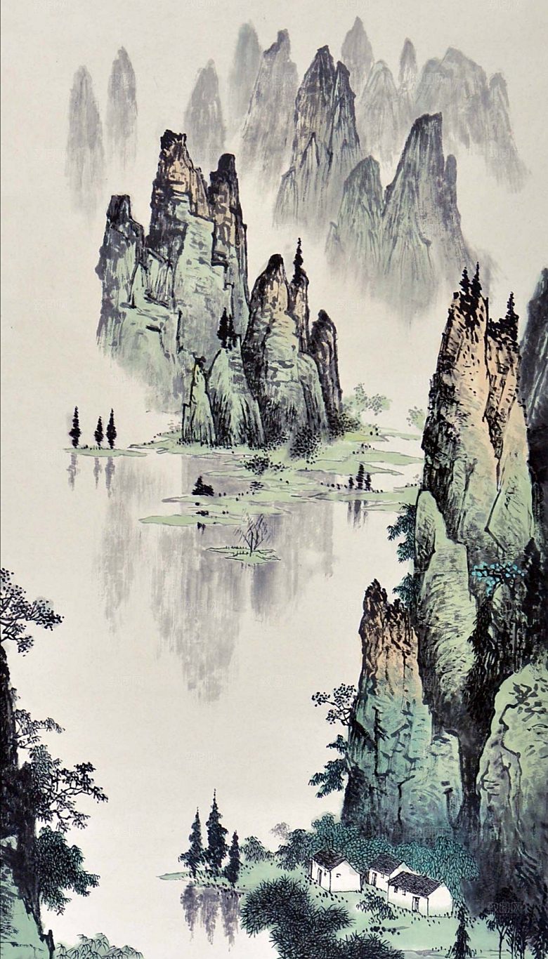 水墨画古风背景素材
