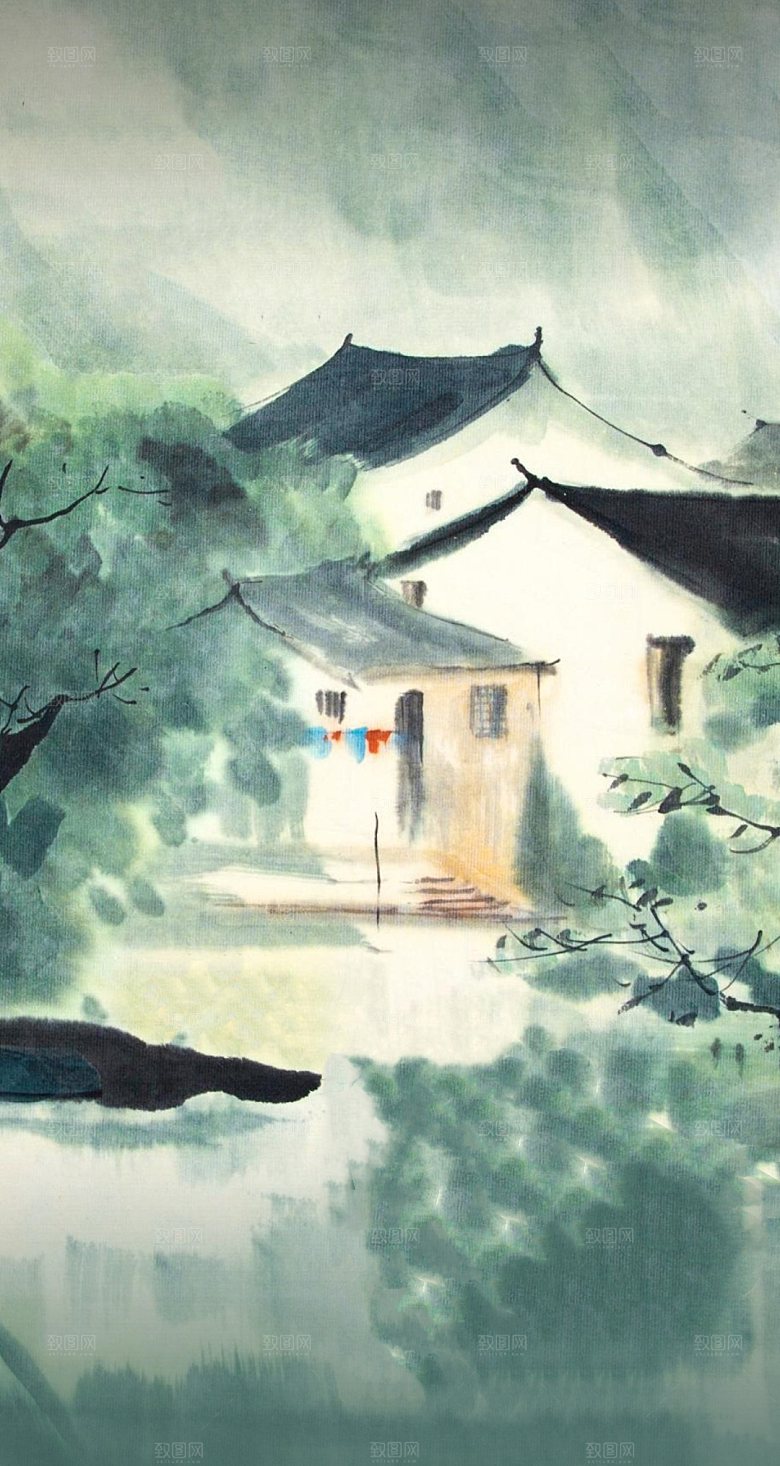 水墨画古风背景素材