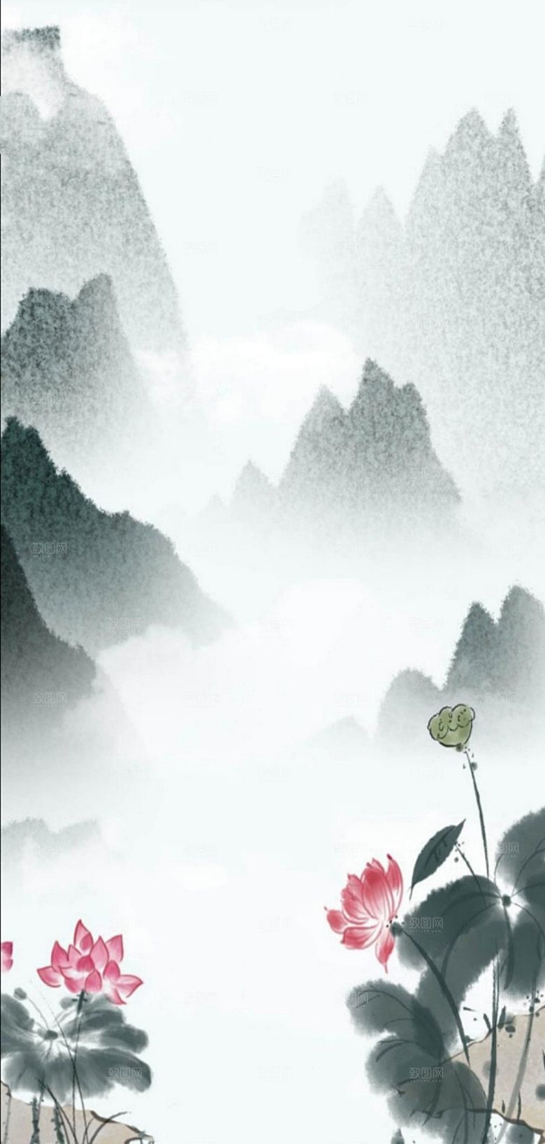 水墨画古风背景素材
