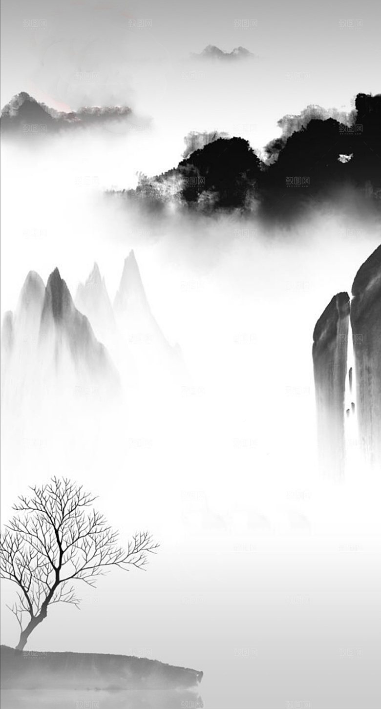 水墨画古风背景素材