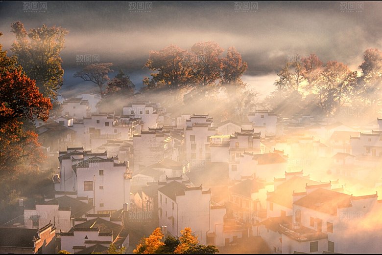 自然风景日落夕阳火烧云