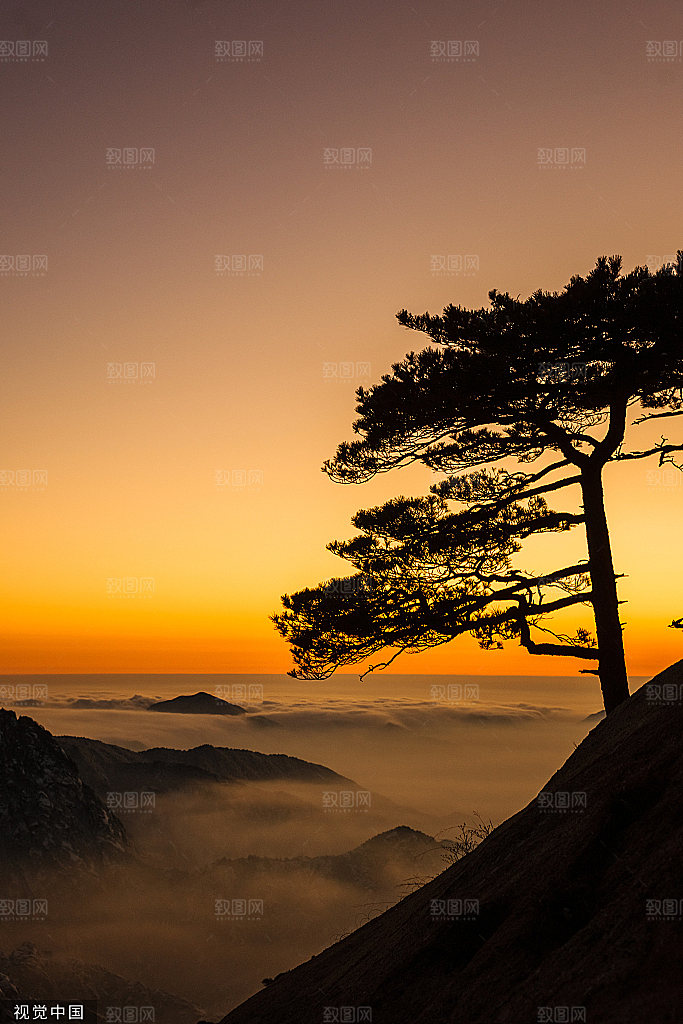 夕阳红色天空落日自然风景