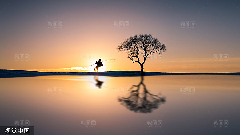 夕阳红色天空落日自然风景