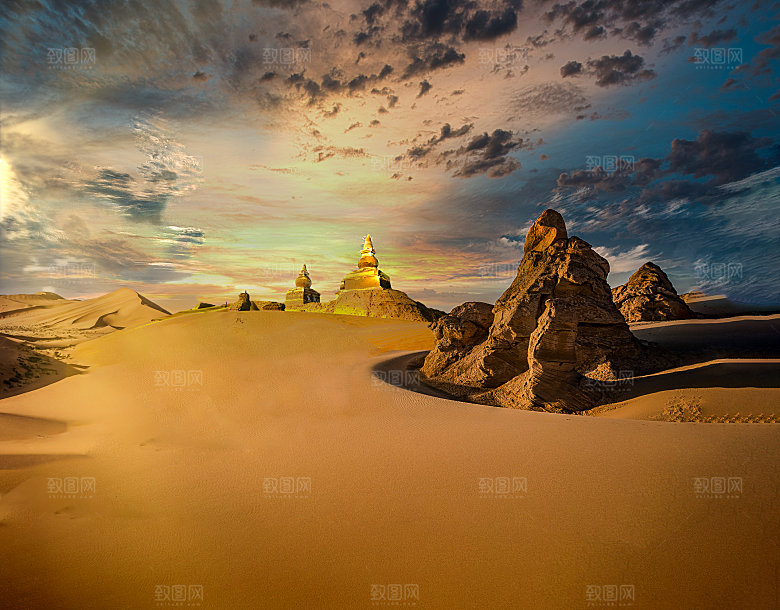 夕阳红色天空落日自然风景