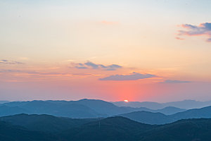 夕阳红色天空落日自然风景