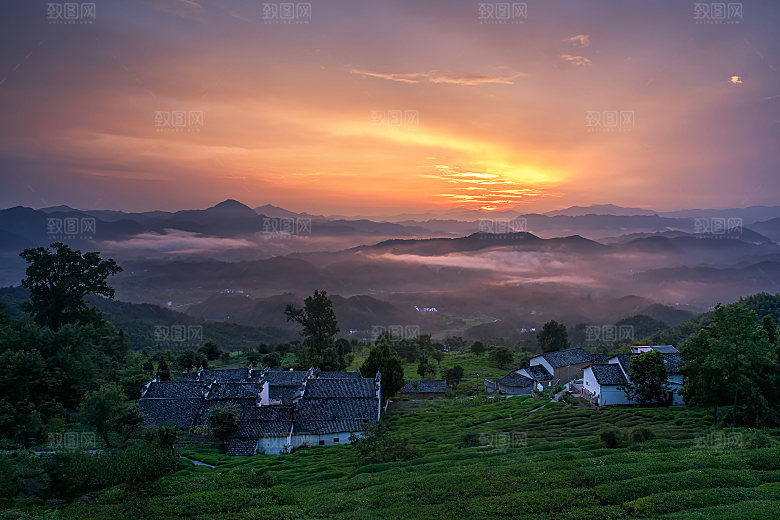 夕阳阳光夕阳落日余晖火烧云